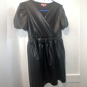 Leather black dress from Bloomingdales